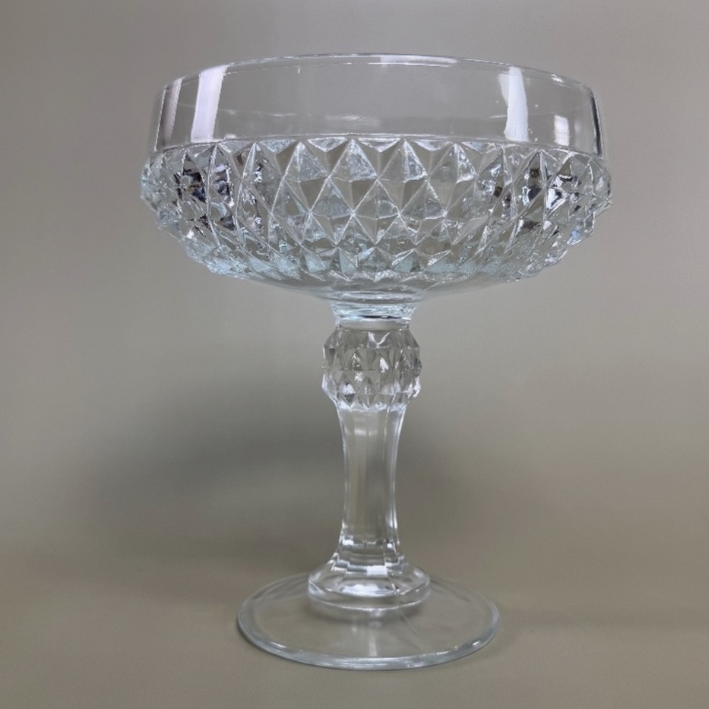 Indiana Glass VINTAGE Diamond Point Pedestal Clear Compote Serving Dish - Picture 6 of 14